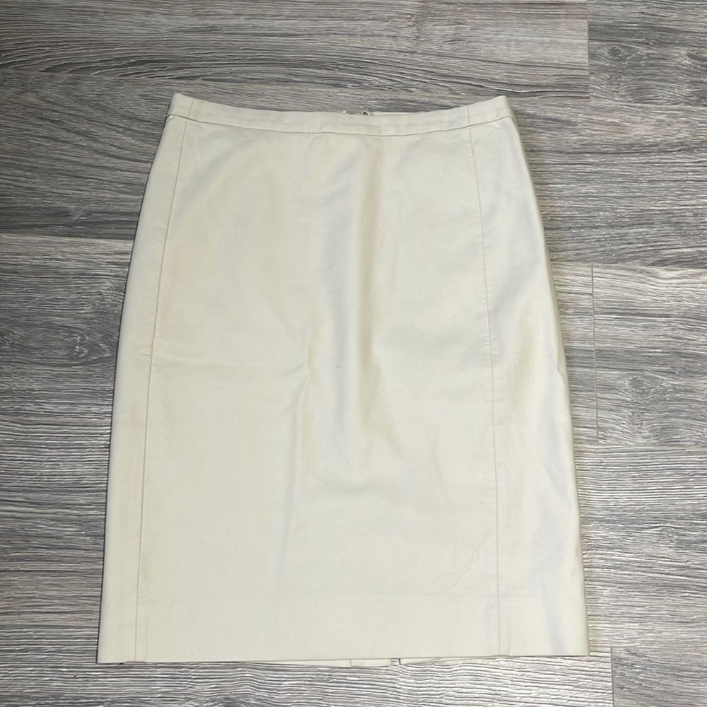 J Crew cream cotton pencil skirt